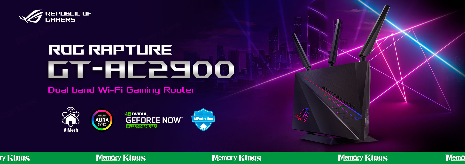 ROUTER ASUS ROG Rapture GT-AC2900 2BAND 3antenas