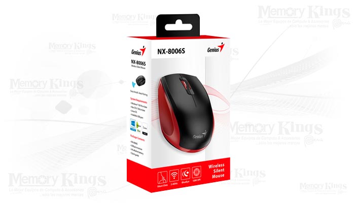 MOUSE Wireless GENIUS NX-8006S BLUEEYE RED