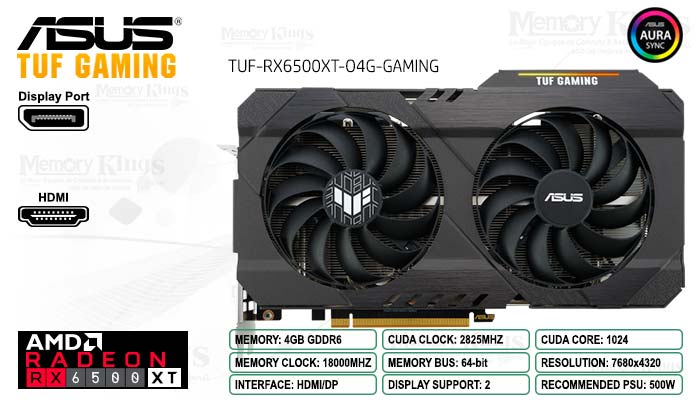 AMD RADEON RX 6500XT 4GB ASUS TUF GAMING OC EDITI.