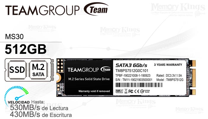 UNIDAD SSD M.2 SATA 512GB TEAMGROUP MS30