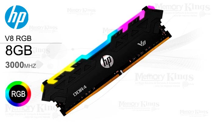 MEMORIA DDR4 8GB 3000 CL16 HP V8 RGB BLACK