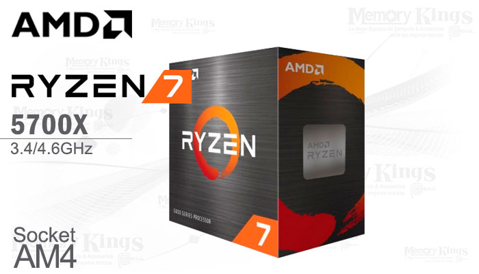 PROCESADOR AMD Ryzen 7 5700X 3.4GHz|32MB 8C AM4