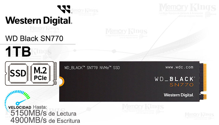 UNIDAD SSD M.2 PCIe 1TB WD Black SN770