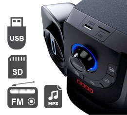 Parlantes MULTIMEDIA >>con Reproductor USB, SD, Radio FM, MP3 etc.