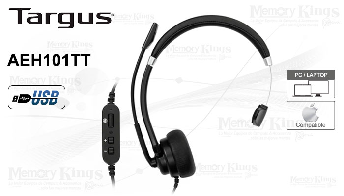 AURICULAR TARGUS AEH101TT USB MONO ON-EAR BLACK