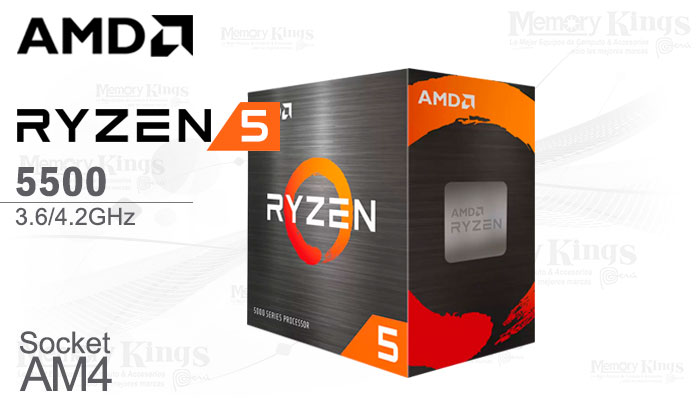 PROCESADOR AMD Ryzen 5 5500 3.6GHz|16MB 6C AM4