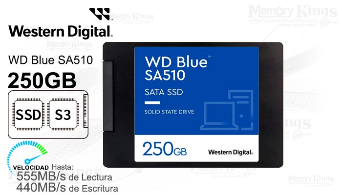 UNIDAD SSD 2.5 SATA 250GB WD BLUE SA510