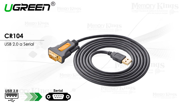 CABLE USB a SERIAL RS232 DB-9 1.5mts UGREEN CR104