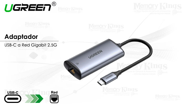 ADAPTADOR USB-C a RED 2.5G UGREEN CM275 Aluminio