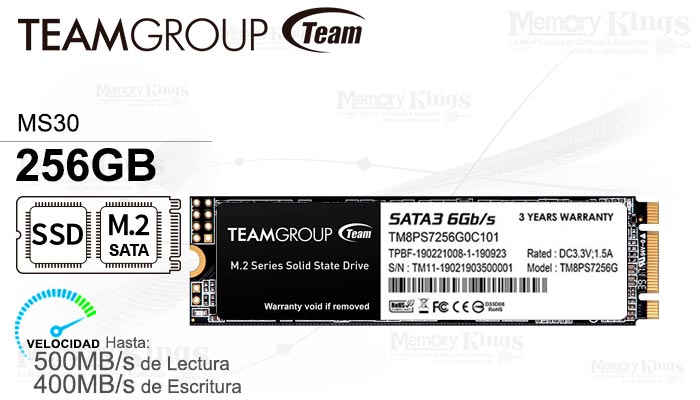 UNIDAD SSD M.2 SATA 256GB TEAMGROUP MS30