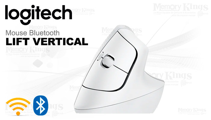 MOUSE LOGITECH LIFT VERTICAL LONG COMFORT WHITE Bluetooth&Wireless