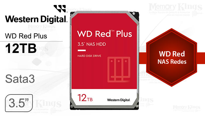 DISCO DURO 3.5 12TB WD Red Plus NAS 256MB