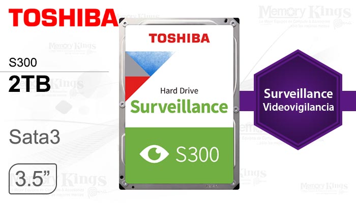 DISCO DURO 3.5 2TB TOSHIBA S300 128MB Vigilancia