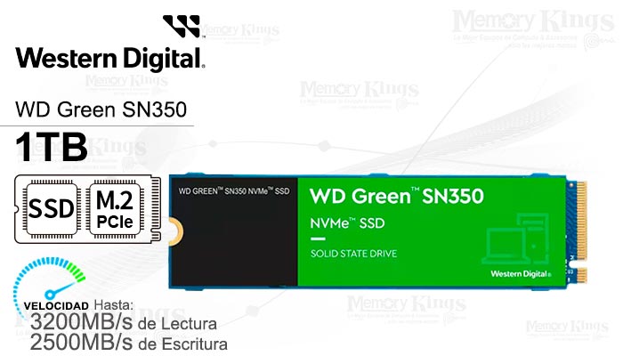UNIDAD SSD M.2 PCIe 1TB WD GREEN SN350
