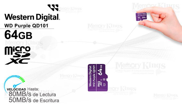 MEMORIA micro SD 64GB WD Purple QD101 Class 10