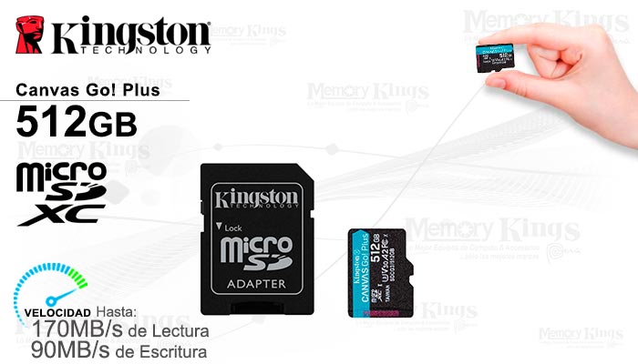 MEMORIA micro SD 512GB KINGSTON CANVAS GO! PLUS