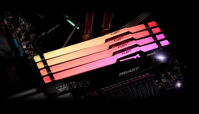 MEMORIA DDR5 16GB 5600 CL40 FURY BEAST RGB BLACK