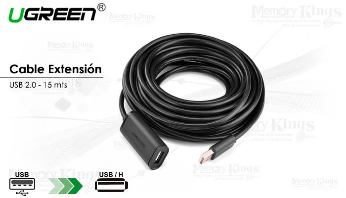 CABLE USB 2.0 Extension 15mt UGREEN US121