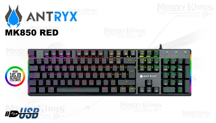 TECLADO Gaming ANTRYX MK850 Mecanico RED RGB