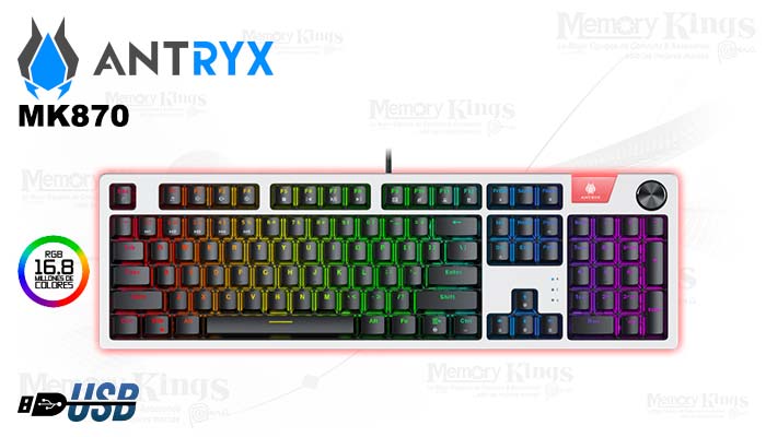 TECLADO Gaming ANTRYX MK870 Switch BLUE RGB