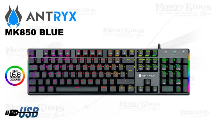 TECLADO Gaming ANTRYX MK850 mecanico BLUE RGB