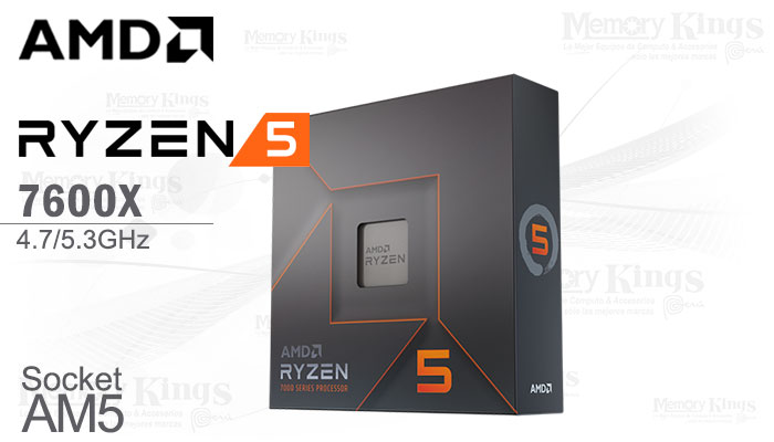 PROCESADOR AMD Ryzen 5 7600X 4.7GHz|32MB 6C AM5