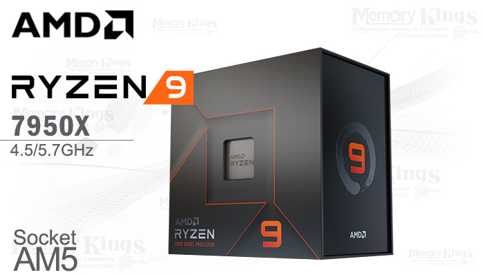 PROCESADOR AMD Ryzen 9 7950X 4.5GHz|64MB 16C AM5