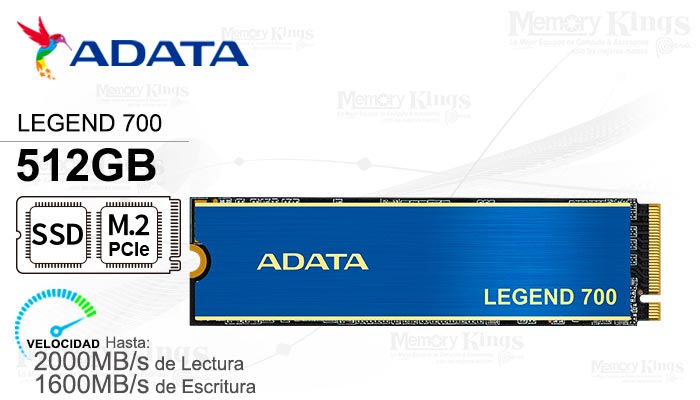 UNIDAD SSD M.2 PCIe 512GB ADATA LEGEND 700