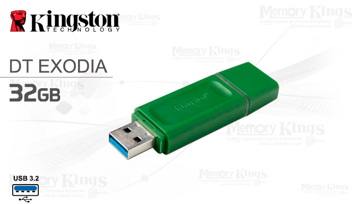 MEMORIA USB 32GB KINGSTON DT EXODIA Green