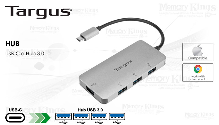 HUB USB-C TARGUS 951 4pt  USB-A 3.0 PC|MAC