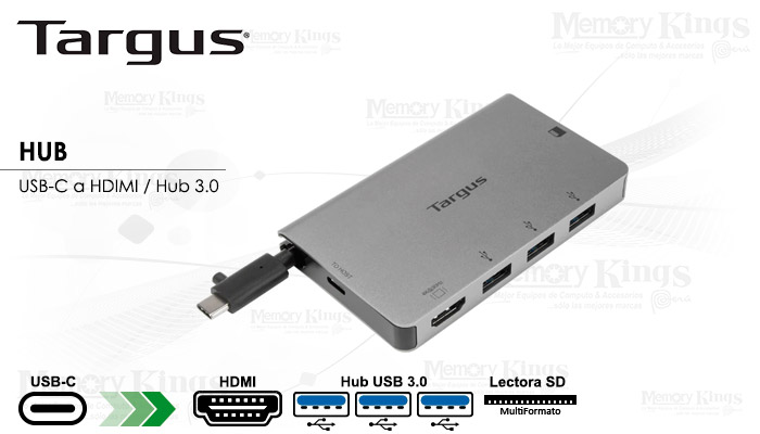 HUB USB-C TARGUS ACA963BT 4pt USB-A, HDMI