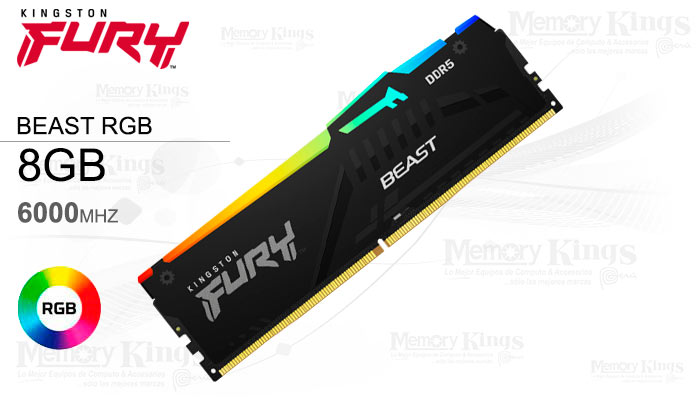 MEMORIA DDR5 8GB 6000 FURY Beast RGB
