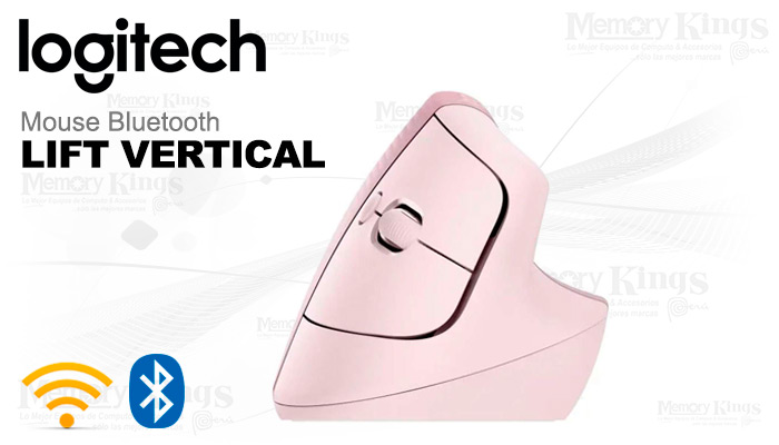 MOUSE LOGITECH LIFT VERTICAL LONG COMFORT PINK Bluetooth&Wireless