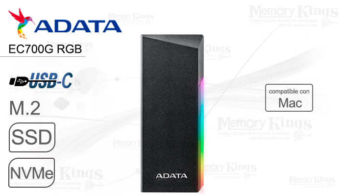 CASE USB-C a SSD M.2 ADATA EC700G ARGB