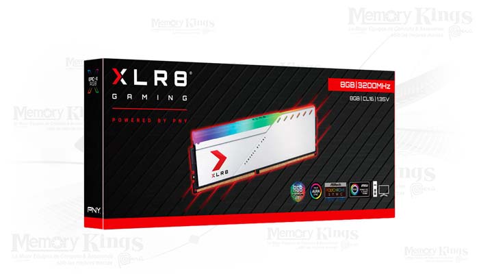 MEMORIA DDR4 8GB 3200 CL16 PNY EPIC-X RGB WHITE