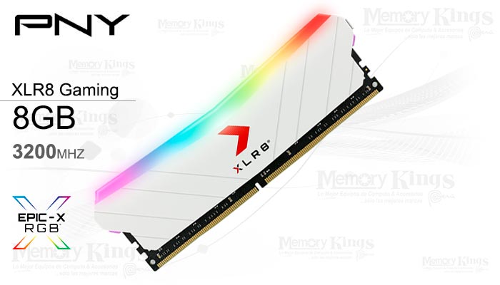 MEMORIA DDR4 8GB 3200 PNY XLR8 GAMING RGB WHITE