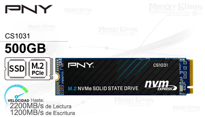 UNIDAD SSD M.2 PCIe 500GB PNY CS1031