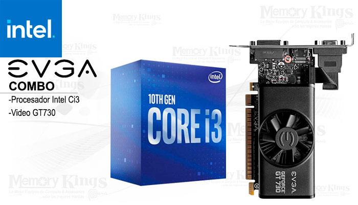 Combo Procesador Core i3-10100F + GeForce GT 730
