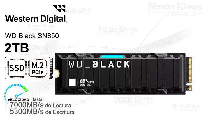 UNIDAD SSD M.2 PCIe 2TB WD BLACK SN850