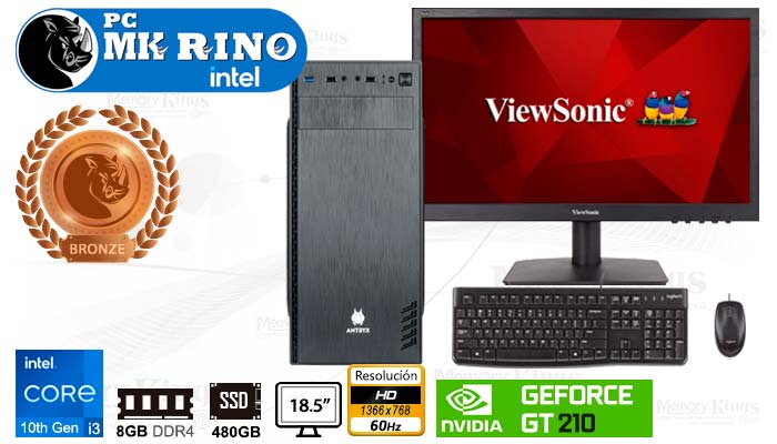 PC Core i3-10100F MK RINO E620 8|480|18.5|GT 210