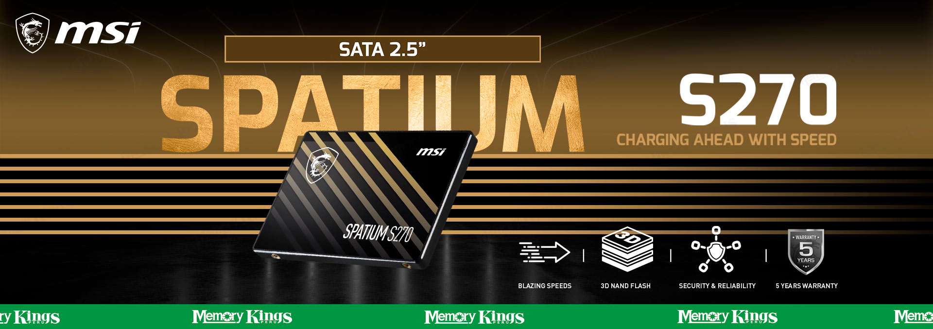 UNIDAD SSD 2.5 SATA 240GB MSI S270 SPATIUM