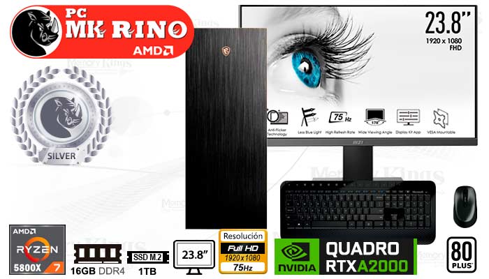 PC Ryzen 7 5800X3D MK RINO S500G 16|S1T|23.8|A2000