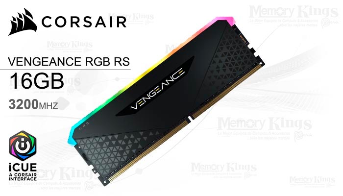 MEMORIA DDR4 16GB 3200 CL16 CORSAIR VENGEANCE RGB BLACK