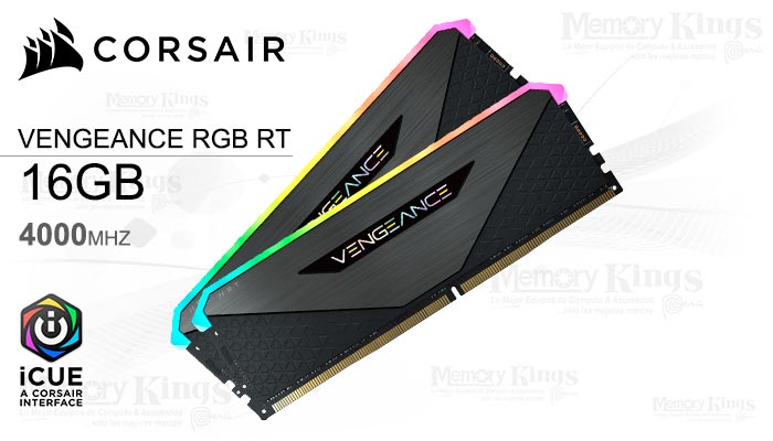 MEMORIA DDR4 16GB 4000 CL18 CORSAIR VENGEANCE RGB RT (2x8GB) BLACK