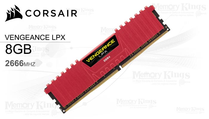 MEMORIA DDR4 8GB 2666 CORSAIR VENG LPX C16 RED