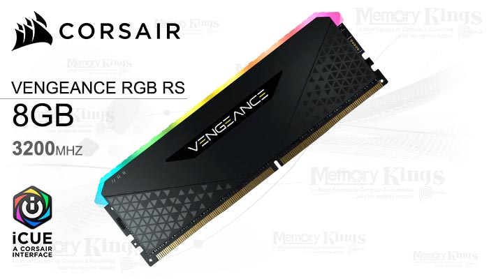 MEMORIA DDR4 8GB 3200 CL16 CORSAIR VENGEANCE RGB BLACK