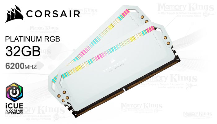 MEMORIA DDR5 32GB 6200 CORSAIR PLATINUM RGB 2x16GB
