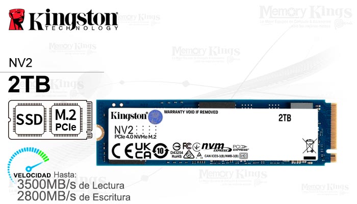 UNIDAD SSD M.2 PCIe 2TB KINGSTON NV2