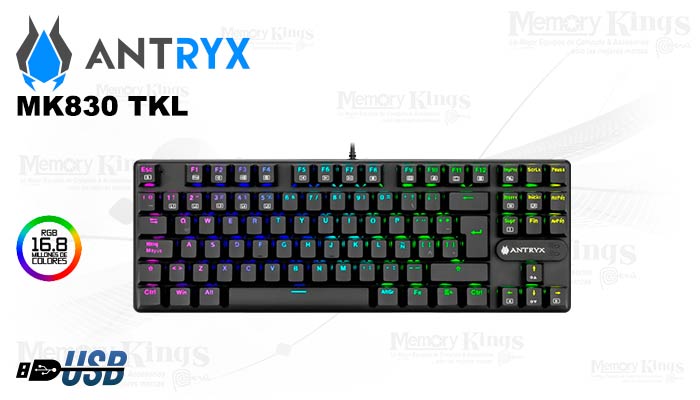TECLADO Gaming ANTRYX MK830 TKL Switch BLUE Black