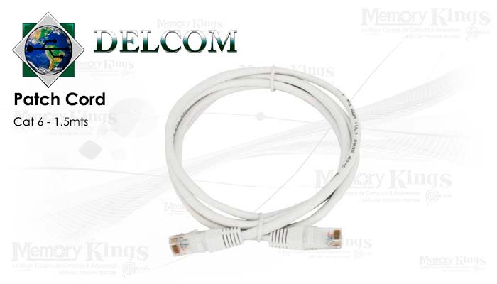 CABLE RED PATCH CORD DELCOM 1.5mt cat-6 Gris